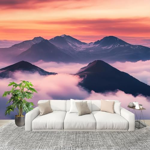 Fototapete 400x280 cm Neblige Berglandschaft Vliestapete Fototapete für Schlafzimmer und Wohnzimmer Lila Großformatige Mustertapete 3D-Effekt Wanddekoration Flurtapete Fototapete 400x280 cm Neblige Berglandschaft Vliestapete Fototapete für Schlafzimmer und Wohnzimmer Lila Großformatige Mustertapete 3D-Effekt Wanddekoration Flurtapete von Generic