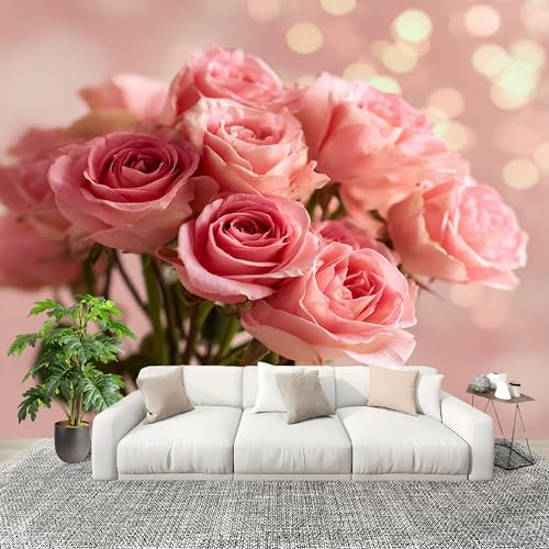 Fototapete 400x280 cm Romantische Rose 3d Vliestapete Fototapete für Schlafzimmer und Wohnzimmer Rosa Großformatige Mustertapete 3D-Effekt Wanddekoration Flurtapete Fototapete 400x280 cm Romantische Rose 3d Vliestapete Fototapete für Schlafzimmer und Wohnzimmer Rosa Großformatige Mustertapete 3D-Effekt Wanddekoration Flurtapete von Generic