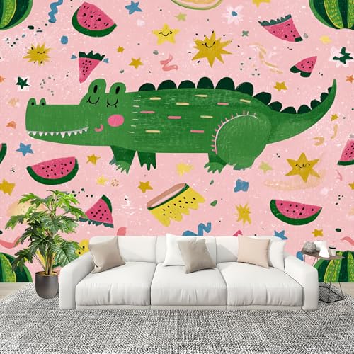 Fototapete 400x280 cm Tier Abstrakt Krokodil Vliestapete Fototapete für Schlafzimmer und Wohnzimmer Rosa Großformatige Mustertapete 3D-Effekt Wanddekoration Flurtapete Fototapete 400x280 cm Tier Abstrakt Krokodil Vliestapete Fototapete für Schlafzimmer und Wohnzimmer Rosa Großformatige Mustertapete 3D-Effekt Wanddekoration Flurtapete von Generic