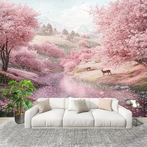 Fototapete 400x280 cm VerträUmte Bachlandschaft Vliestapete Fototapete für Schlafzimmer und Wohnzimmer Rosa Großformatige Mustertapete 3D-Effekt Wanddekoration Flurtapete Fototapete 400x280 cm VerträUmte Bachlandschaft Vliestapete Fototapete für Schlafzimmer und Wohnzimmer Rosa Großformatige Mustertapete 3D-Effekt Wanddekoration Flurtapete von Generic