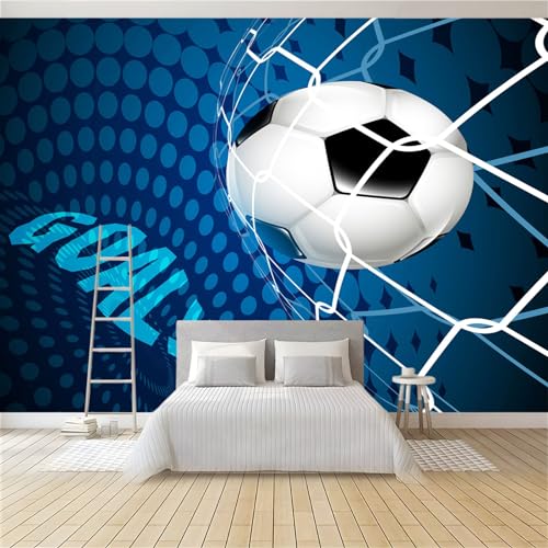 Fototapete Blauer Fußball 350 x 256 cm Vlies Tapete 3D Effekt Moderne Wandtapete Dekoration, für Wohnzimmer Schlafzimmer TV-Hintergrund Wanddeko Wallpaper von Generic