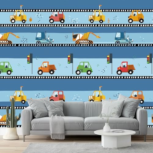 Fototapete Cartoon-Baufahrzeugstreifen Tapete 3D Effekt Vliestapete Wandbild, Bunt Vlies Tapeten Wandtapeten für Schlafzimmer Wohnzimmer TV Wand Moderne Wanddeko, 400 x 280 cm Fototapete Cartoon-Baufahrzeugstreifen Tapete 3D Effekt Vliestapete Wandbild, Bunt Vlies Tapeten Wandtapeten für Schlafzimmer Wohnzimmer TV Wand Moderne Wanddeko, 400 x 280 cm von Generic