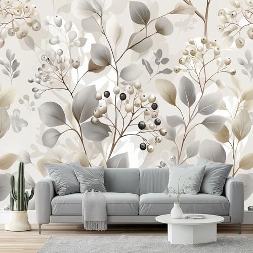 Fototapete Modern Blumen Textur Blätter Vlies Tapete 400 x 280 cm 7D Effekt Wandbild Wandtapete Moderne Wohnzimmer Mural Schlafzimmer Kinderzimmer Wand Küchentapete Wandtapete Bunt von Generic