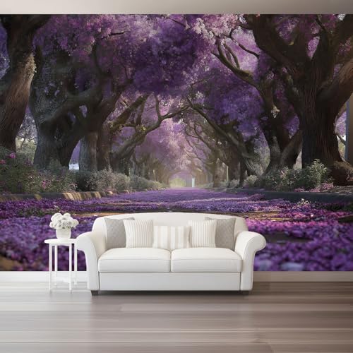 Fototapete Natur Allee Blumen Tapete 3D Effekt Vliestapete Wandbild, Lila Vlies Tapeten Wandtapeten für Schlafzimmer Wohnzimmer TV Wand Moderne Wanddeko, 300 x 210 cm Fototapete Natur Allee Blumen Tapete 3D Effekt Vliestapete Wandbild, Lila Vlies Tapeten Wandtapeten für Schlafzimmer Wohnzimmer TV Wand Moderne Wanddeko, 300 x 210 cm von Generic