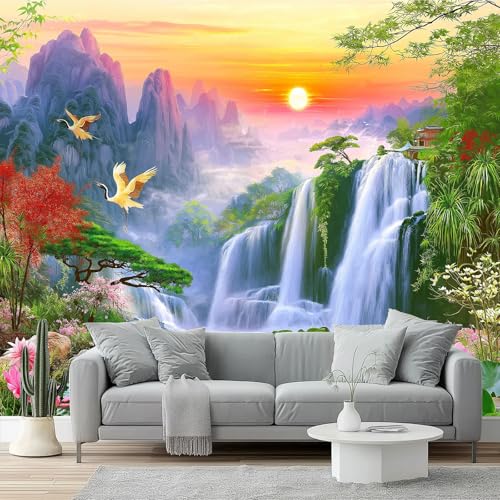 Fototapete Natur Landschaft Berge Wasserfälle Blumen Tapete 3D Effekt Vliestapete Wandbild, Bunt Vlies Tapeten Wandtapeten für Schlafzimmer Wohnzimmer TV Wand Moderne Wanddeko, 350 x 256 cm Fototapete Natur Landschaft Berge Wasserfälle Blumen Tapete 3D Effekt Vliestapete Wandbild, Bunt Vlies Tapeten Wandtapeten für Schlafzimmer Wohnzimmer TV Wand Moderne Wanddeko, 350 x 256 cm von Generic