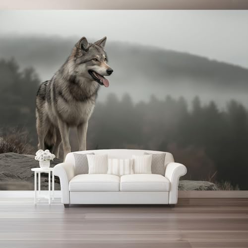 Fototapete Natur Tiere Wolf Berggipfel Tapete 3D Effekt Vliestapete Wandbild, Grau Vlies Tapeten Wandtapeten für Schlafzimmer Wohnzimmer TV Wand Moderne Wanddeko, 350 x 256 cm Fototapete Natur Tiere Wolf Berggipfel Tapete 3D Effekt Vliestapete Wandbild, Grau Vlies Tapeten Wandtapeten für Schlafzimmer Wohnzimmer TV Wand Moderne Wanddeko, 350 x 256 cm von Generic