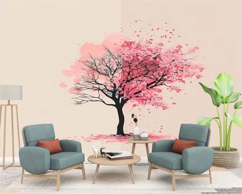 Fototapete Sakura-Baum Einfacher Stil 200x140 cm - Vliestapete Wohnzimmer Schlafzimmer Vlies Tapete Wandtapete Wandbilder Wanddekoration für Esszimmer von Generic