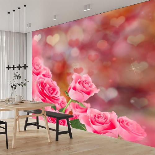 Fototapete Selbstklebend Rose 3D Effekt Foto Tapete Rosa Blumen 400x280 cm Seidenstoff Wandtapete Wohnzimmer Schlafzimmer Bildtapete für Wand Deko A-6036 Fototapete Selbstklebend Rose 3D Effekt Foto Tapete Rosa Blumen 400x280 cm Seidenstoff Wandtapete Wohnzimmer Schlafzimmer Bildtapete für Wand Deko A-6036 von Generic