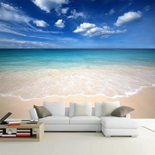 Fototapete Selbstklebende Wandbilder Strandlandschaft 500(W)X350(H)Cm 3D-Effekt, Einschließlich Paste, Wohnzimmer, Büro, Schlafzimmer, Kinderzimmer, Esszimmer, Korridor, Wandplakat, Wandkunst,-8040441 von Generic