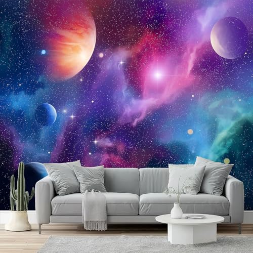 Fototapete Tapete 400 x 280 cm Moderne Vlies-Fototapete, Fantasiefotografie Universum Sternenhimmel Tapeten Wandbilder für Wohnzimmer Schlafzimmer Kinderzimmer Dekoration Wanddeko Art, Lila Blau Fototapete Tapete 400 x 280 cm Moderne Vlies-Fototapete, Fantasiefotografie Universum Sternenhimmel Tapeten Wandbilder für Wohnzimmer Schlafzimmer Kinderzimmer Dekoration Wanddeko Art, Lila Blau von Generic
