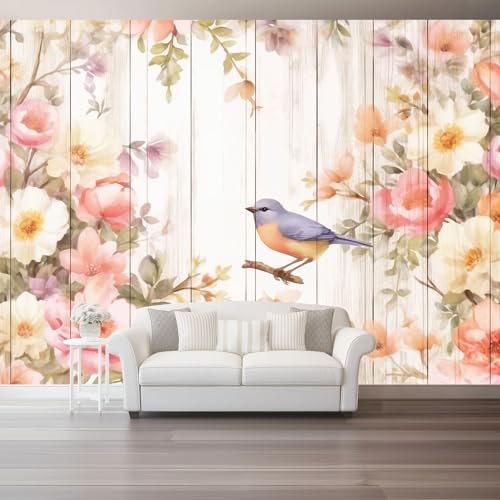 Fototapete Vlies Aquarellstil Wanddeko Wandbild Wandtapete, Tapete Blumenvögel Motivtapeten für Wohnzimmer Schlafzimmer 400 x 280 cm, Rosa Fototapete Vlies Aquarellstil Wanddeko Wandbild Wandtapete, Tapete Blumenvögel Motivtapeten für Wohnzimmer Schlafzimmer 400 x 280 cm, Rosa von Generic