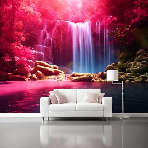 Fototapete Vlies Fantasy-Stil Wanddeko Wandbild Wandtapete, Tapete Wasserfallsteine Motivtapeten für Wohnzimmer Schlafzimmer 400 x 280 cm, Rosa Fototapete Vlies Fantasy-Stil Wanddeko Wandbild Wandtapete, Tapete Wasserfallsteine Motivtapeten für Wohnzimmer Schlafzimmer 400 x 280 cm, Rosa von Generic