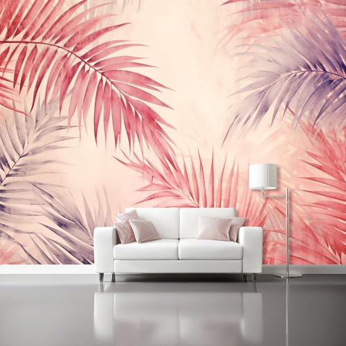 Fototapete Vlies Minimalistischer Aquarellstil Wanddeko Wandbild Wandtapete, Tapete Palmblätter Motivtapeten für Wohnzimmer Schlafzimmer 400 x 280 cm, Hellrosa Beige Fototapete Vlies Minimalistischer Aquarellstil Wanddeko Wandbild Wandtapete, Tapete Palmblätter Motivtapeten für Wohnzimmer Schlafzimmer 400 x 280 cm, Hellrosa Beige von Generic