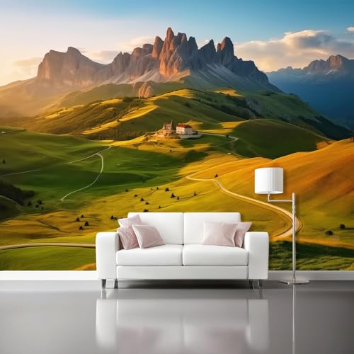 Fototapete Vlies Natürlicher Stil Wanddeko Wandbild Wandtapete, Tapete Hügelwiese Motivtapeten für Wohnzimmer Schlafzimmer 400 x 280 cm, Grün Fototapete Vlies Natürlicher Stil Wanddeko Wandbild Wandtapete, Tapete Hügelwiese Motivtapeten für Wohnzimmer Schlafzimmer 400 x 280 cm, Grün von Generic