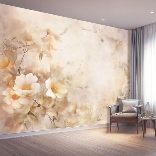 Fototapete Vlies Verträumter Aquarellstil Wanddeko Wandbild Wandtapete, Tapete Blumen Motivtapeten für Wohnzimmer Schlafzimmer 400 x 280 cm, Beige Fototapete Vlies Verträumter Aquarellstil Wanddeko Wandbild Wandtapete, Tapete Blumen Motivtapeten für Wohnzimmer Schlafzimmer 400 x 280 cm, Beige von Generic