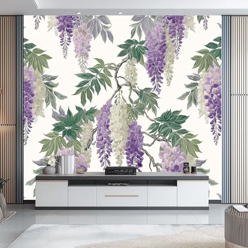 Fototapete Zarte Glyzinien 350 x 256 cm, Vliestapete Wandbild Fototapeten Vlies Tapeten Wandtapete Schlafzimmer Wohnzimmer Kinderzimmer Eleganter Stil Wanddeko, Mauve Fototapete Zarte Glyzinien 350 x 256 cm, Vliestapete Wandbild Fototapeten Vlies Tapeten Wandtapete Schlafzimmer Wohnzimmer Kinderzimmer Eleganter Stil Wanddeko, Mauve von Generic