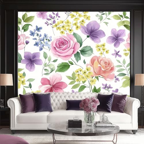 Fototapeten Aquarell Elegant Blätter Blumen Drucken Wandbild 400 x 280 cm Fototapeten Wandbilder Panorama Wandtapete Dekoration, Bunt Moderne Vlies Wanddekoration für Wohnzimmer Schlafzimmer Fototapeten Aquarell Elegant Blätter Blumen Drucken Wandbild 400 x 280 cm Fototapeten Wandbilder Panorama Wandtapete Dekoration, Bunt Moderne Vlies Wanddekoration für Wohnzimmer Schlafzimmer von Generic