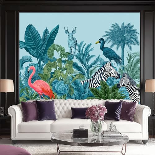 Fototapeten Dschungellandschaft Grüne Blätter Tiere Drucken Wandbild 400 x 280 cm Fototapeten Wandbilder Panorama Wandtapete Dekoration, Bunt Moderne Vlies Wanddekoration für Wohnzimmer Schlafzimmer Fototapeten Dschungellandschaft Grüne Blätter Tiere Drucken Wandbild 400 x 280 cm Fototapeten Wandbilder Panorama Wandtapete Dekoration, Bunt Moderne Vlies Wanddekoration für Wohnzimmer Schlafzimmer von Generic
