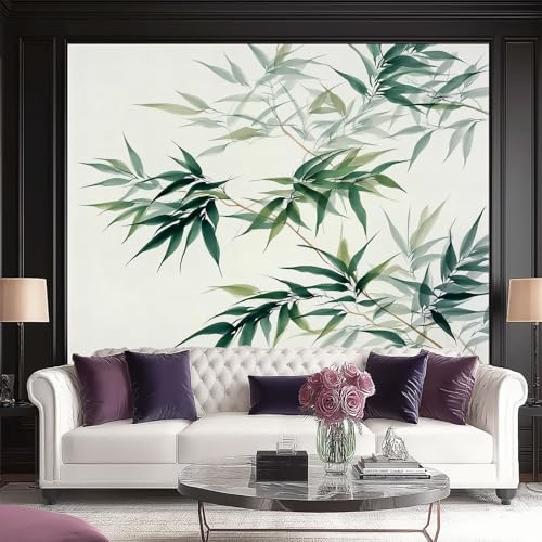 Fototapeten Orientalisch Bambusblätter Tuschemalerei Drucken Wandbild 400 x 280 cm Wandbilder Panorama Wandtapete Dekoration, Grün Aprikose Moderne Vlies Wanddekoration für Wohnzimmer Schlafzimmer Fototapeten Orientalisch Bambusblätter Tuschemalerei Drucken Wandbild 400 x 280 cm Wandbilder Panorama Wandtapete Dekoration, Grün Aprikose Moderne Vlies Wanddekoration für Wohnzimmer Schlafzimmer von Generic