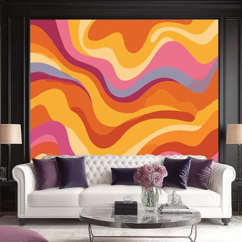 Fototapeten Retro Abstrakt Textur Wellen Drucken Wandbild 400 x 280 cm Fototapeten Wandbilder Panorama Wandtapete Dekoration, Bunt Moderne Vlies Wanddekoration für Wohnzimmer Schlafzimmer Fototapeten Retro Abstrakt Textur Wellen Drucken Wandbild 400 x 280 cm Fototapeten Wandbilder Panorama Wandtapete Dekoration, Bunt Moderne Vlies Wanddekoration für Wohnzimmer Schlafzimmer von Generic