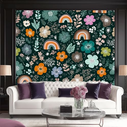 Fototapeten Retro Regenbogen Blumen Textur Drucken Wandbild 400 x 280 cm Fototapeten Wandbilder Panorama Wandtapete Dekoration, Bunt Moderne Vlies Wanddekoration für Wohnzimmer Schlafzimmer Fototapeten Retro Regenbogen Blumen Textur Drucken Wandbild 400 x 280 cm Fototapeten Wandbilder Panorama Wandtapete Dekoration, Bunt Moderne Vlies Wanddekoration für Wohnzimmer Schlafzimmer von Generic