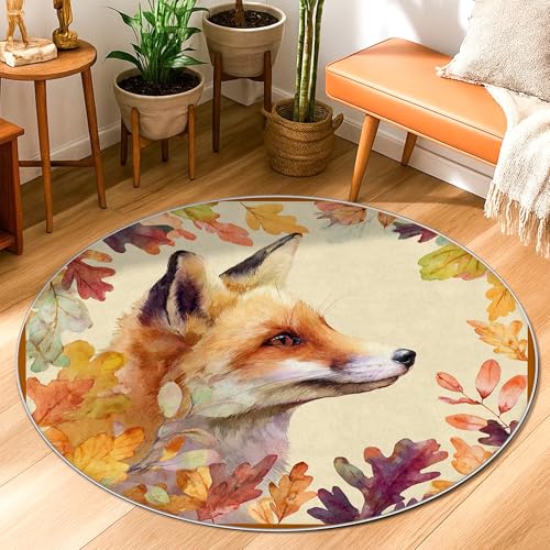 Fox Teppich, rustikale Blätter, Herbst, Orange, rutschfeste Unterseite, für Zuhause, Innenbereich, Fusselteppich, fusselfrei, Badezimmer, Eingangsbereich, Nachttisch, Waschküche, Dekoration, 91 x 90 Fox Teppich, rustikale Blätter, Herbst, Orange, rutschfeste Unterseite, für Zuhause, Innenbereich, Fusselteppich, fusselfrei, Badezimmer, Eingangsbereich, Nachttisch, Waschküche, Dekoration, 91 x 90 von Generic