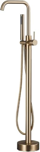 Freistehende Badewannenarmatur Eingriff-badewannenduschmischbatterie Mit Umsteller Schwenk, Brushed Gold von Generic