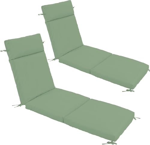 Freizeit-Lounge-Stuhl Kissen 2 Außenstuhlkissen Kissen Set, Anti-Abschluss, abnehmbare und maschinenwaschbare Abdeckung(Sage Green) von Generic