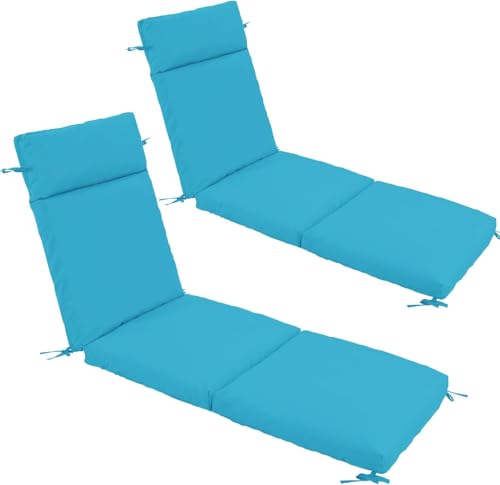 Freizeit-Lounge-Stuhl Kissen 2 Außenstuhlkissen Kissen Set, Anti-Abschluss, abnehmbare und maschinenwaschbare Abdeckung(Teal) von Generic