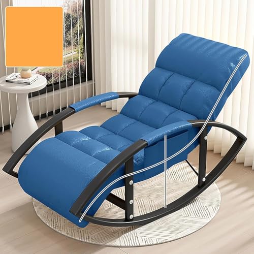 Freizeit-schaukelstuhl- Und Fußhocker-Set, übergroßer Terrassen-liegestuhl Wohnzimmer Outdoor-schaukelstuhl Mit Höhenverstellbarer Rückenlehne Und Fußstütz, Blue, Black Legs Freizeit-schaukelstuhl- Und Fußhocker-Set, übergroßer Terrassen-liegestuhl Wohnzimmer Outdoor-schaukelstuhl Mit Höhenverstellbarer Rückenlehne Und Fußstütz, Blue, Black Legs von Generic