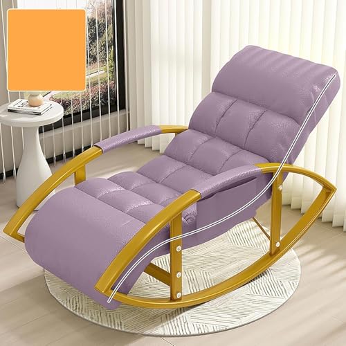 Freizeit-schaukelstuhl- Und Fußhocker-Set, übergroßer Terrassen-liegestuhl Wohnzimmer Outdoor-schaukelstuhl Mit Höhenverstellbarer Rückenlehne Und Fußstütz, Purple, Golden Legs Freizeit-schaukelstuhl- Und Fußhocker-Set, übergroßer Terrassen-liegestuhl Wohnzimmer Outdoor-schaukelstuhl Mit Höhenverstellbarer Rückenlehne Und Fußstütz, Purple, Golden Legs von Generic