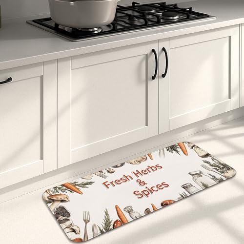 Frische Kräuter und Gewürze Küchenmatten für Boden, rustikales Bauernhaus-Thema, gepolstert, PVC, rutschfest, Dekor-Teppich für Küchenspüle, Waschküche, 40,6 x 129,9 cm Frische Kräuter und Gewürze Küchenmatten für Boden, rustikales Bauernhaus-Thema, gepolstert, PVC, rutschfest, Dekor-Teppich für Küchenspüle, Waschküche, 40,6 x 129,9 cm von Generic