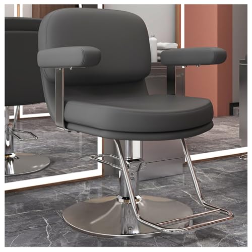 Friseurstuhl Barberstuhl Bedienungsstuhl Friseureinrichtung Schwarz 360 Grad drehbar höhenverstellbar mit hydraulikpumpen,Grau von Generic