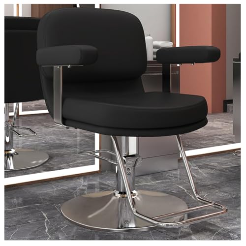 Friseurstuhl Barberstuhl Bedienungsstuhl Friseureinrichtung Schwarz 360 Grad drehbar höhenverstellbar mit hydraulikpumpen,Schwarz von Generic