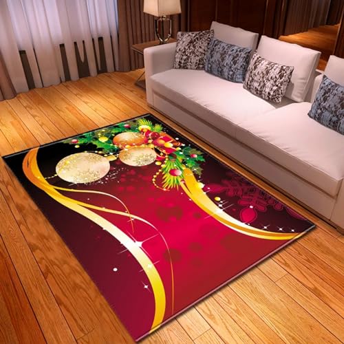 Fröhlicher Weihnachtsbaum 3D-Druck-Schlafzimmerteppich 180 X 280 cm - Rutschfester Bodenmatten-Teppich Für Innentüren - Weicher Griff - Polyesterfaser - Leicht Zu Reinigen - Geeignet Fü /737582595184 von Generic