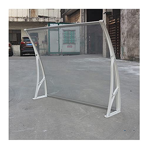 Front Door Canopy Awning Shelter Porch Cover with Real Glass Outdoor Patio Rain Protection White 60 x 120 cm von Generic