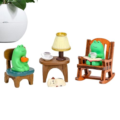 Froschstatuen-Dekorationen – Extravagantes Schaukelstuhl-Ornament | Miniatur sitzende Skulptur, verspielter Garten- , Harzfigur für Felsen, Hof, Terrasse, Balkon, Teich, Froschstatuen-Dekorationen – Extravagantes Schaukelstuhl-Ornament | Miniatur sitzende Skulptur, verspielter Garten- , Harzfigur für Felsen, Hof, Terrasse, Balkon, Teich, von Generic