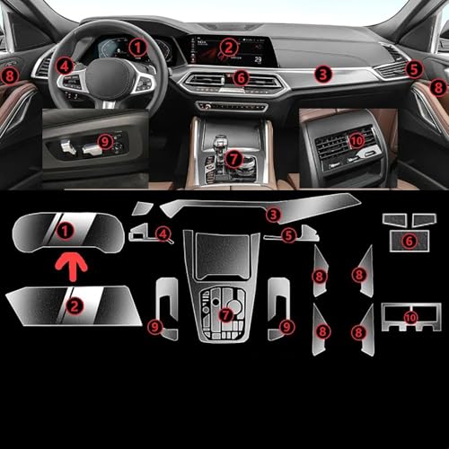Für BMW X6 G06 2020 2021 2022 2023,Auto Innenraum Mittelkonsole Transparent TPU Schutzfolie Anti-Kratz-Folie.,B-transparent Für BMW X6 G06 2020 2021 2022 2023,Auto Innenraum Mittelkonsole Transparent TPU Schutzfolie Anti-Kratz-Folie.,B-transparent von Generic