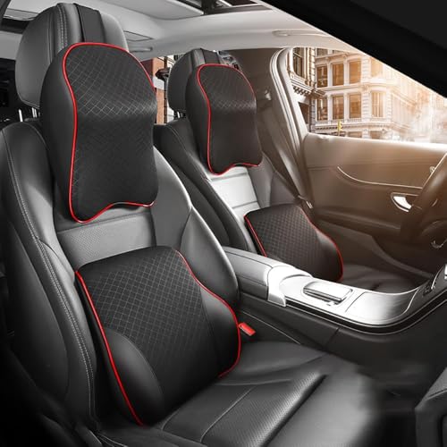 Für Inspire 2019-2023,Autositz Lordosenstütze Rückenstütze Nackenstütze Kopfstütze Kopfkissen Lendenkissen Stützkissen Zubehör,B-Black red 1pair Für Inspire 2019-2023,Autositz Lordosenstütze Rückenstütze Nackenstütze Kopfstütze Kopfkissen Lendenkissen Stützkissen Zubehör,B-Black red 1pair von Generic