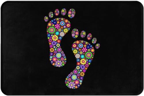 Fußabtreter Lustiger Fußabdruck Badematte Mode Dünn Schmutzfangmatte Für Balkon Küche 40X60Cm von Generic