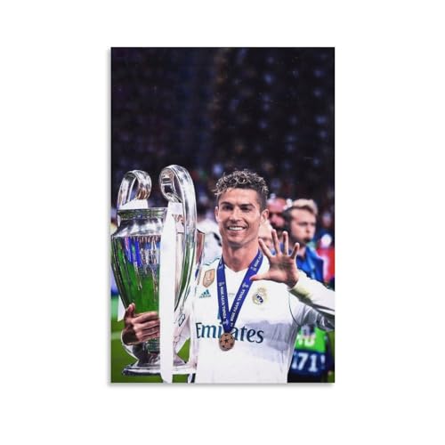 Generic Fußball-Poster Cristiano Ronaldo (28), Leinwand-Poster, Wandkunst, Bild, Drucke, hängende Fotodekoration, Kunstdruck, 60 x 90 cm, Wohnzimmer, Schlafzimmer, Büro, Bad, Esszimmer, Küche von Generic