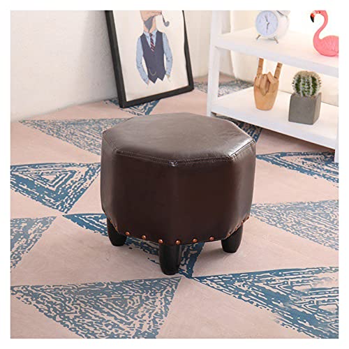Fußhocker Gepolsterter Sitz Beistelltisch Fußhocker Lederhocker Schuhhocker n Fußstütze Sitzhocker Achteckiger Hocker Runder Hocker Wasserdichtes und verschleißfestes Mat von Generic