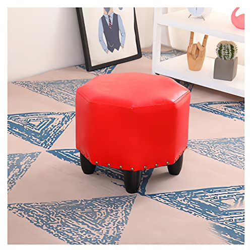 Fußhocker Gepolsterter Sitz Beistelltisch Fußhocker Lederhocker Schuhhocker n Fußstütze Sitzhocker Achteckiger Hocker Runder Hocker Wasserdichtes und verschleißfestes Mat von Generic