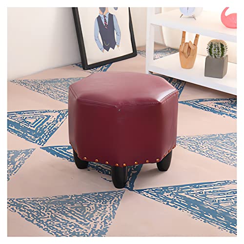 Fußhocker Gepolsterter Sitz Beistelltisch Fußhocker Lederhocker Schuhhocker n Fußstütze Sitzhocker Achteckiger Hocker Runder Hocker Wasserdichtes und verschleißfestes Mat von Generic