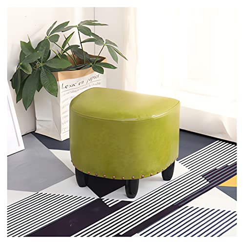 Fußhocker Gepolsterter Sitz Beistelltisch Fußhocker Lederhocker Sofa-Fußhocker Wohnzimmerhocker Halbrunder Retro-Nieten-Design Wasserdichter und verschleißfester Multifu von Generic