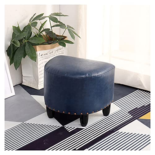 Fußhocker Gepolsterter Sitz Beistelltisch Fußhocker Lederhocker Sofa-Fußhocker Wohnzimmerhocker Halbrunder Retro-Nieten-Design Wasserdichter und verschleißfester Multifun Fußhocker Gepolsterter Sitz Beistelltisch Fußhocker Lederhocker Sofa-Fußhocker Wohnzimmerhocker Halbrunder Retro-Nieten-Design Wasserdichter und verschleißfester Multifun von Generic