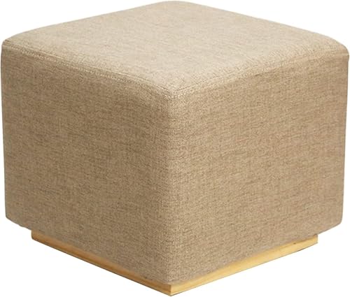 Fußhocker Mit Gepolstertem Schaumstoffsitz, Kleiner Osmanischer Fußstützensitz, Moderner Zeitgenössischer Quadratischer Gepolsterter Waschtisch-hocker, Light Khaki, 34 x 30 cm von Generic