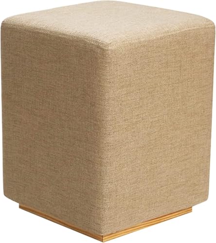 Fußhocker Mit Gepolstertem Schaumstoffsitz, Kleiner Osmanischer Fußstützensitz, Moderner Zeitgenössischer Quadratischer Gepolsterter Waschtisch-hocker, Light Khaki, 34 x 45 cm von Generic