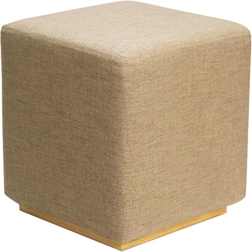 Fußhocker Mit Gepolstertem Schaumstoffsitz, Kleiner Osmanischer Fußstützensitz, Moderner Zeitgenössischer Quadratischer Gepolsterter Waschtisch-hocker, Light Khaki, 34x38cm von Generic
