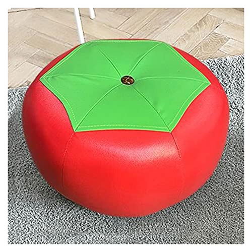 Fußhocker Tritthocker Gepolsterter Sitz Fußhocker Wohnzimmer Lederhocker Runder Hocker Massivholz Schuhbank Sofahocker Home Couchtisch Kleiner Hocker Starker und Fester M von Generic